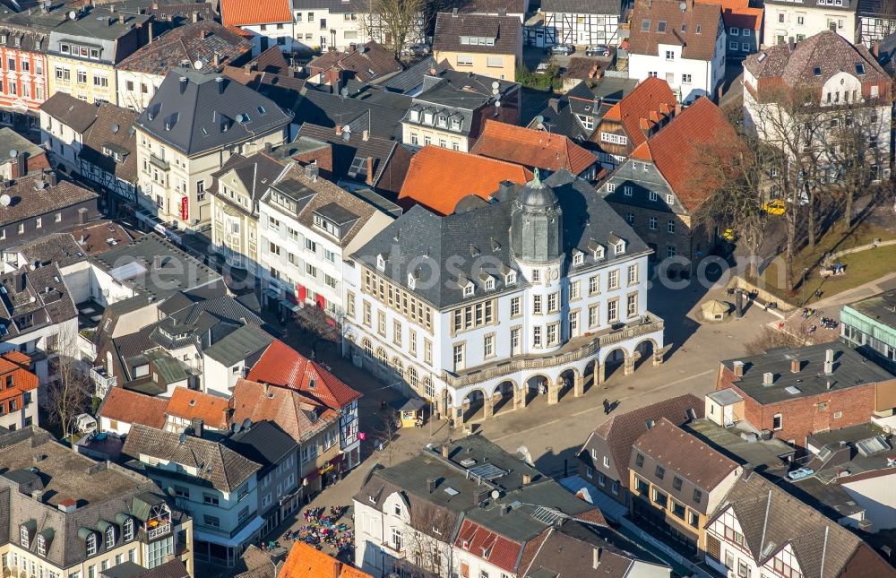 Menden (Sauerland) from the bird's eye view: Town Hall building of the city administration in Menden (Sauerland) in the state North Rhine-Westphalia