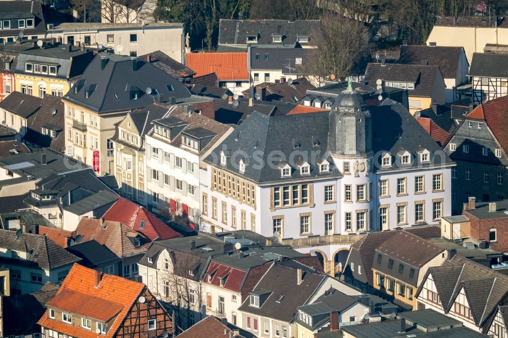 Aerial image Menden (Sauerland) - Town Hall building of the city administration in Menden (Sauerland) in the state North Rhine-Westphalia