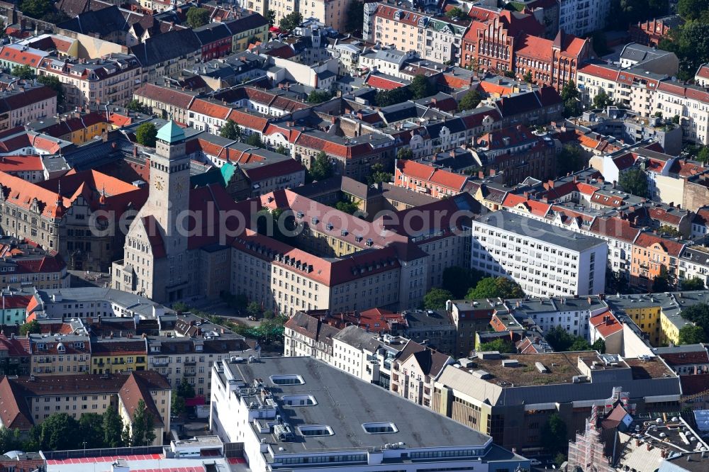 Aerial photograph Berlin - Town Hall building of the city administration Rathaus Neukoelln on Karl-Marx-Strasse in the district Neukoelln in Berlin, Germany