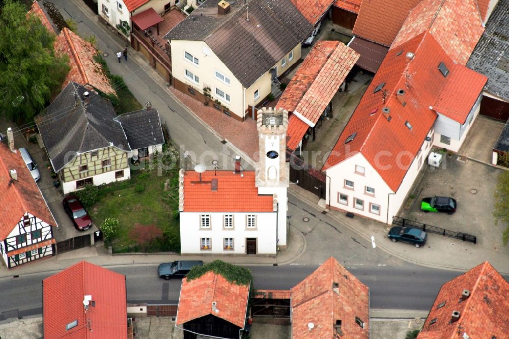 Aerial photograph Oberhausen - Town Hall building of the city administration in Oberhausen in the state Rhineland-Palatinate, Germany