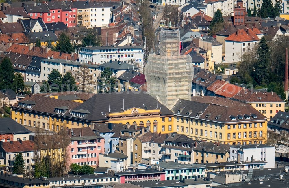 Witten from above - Town Hall building of the city administration in the district Bommern in Witten in the state North Rhine-Westphalia