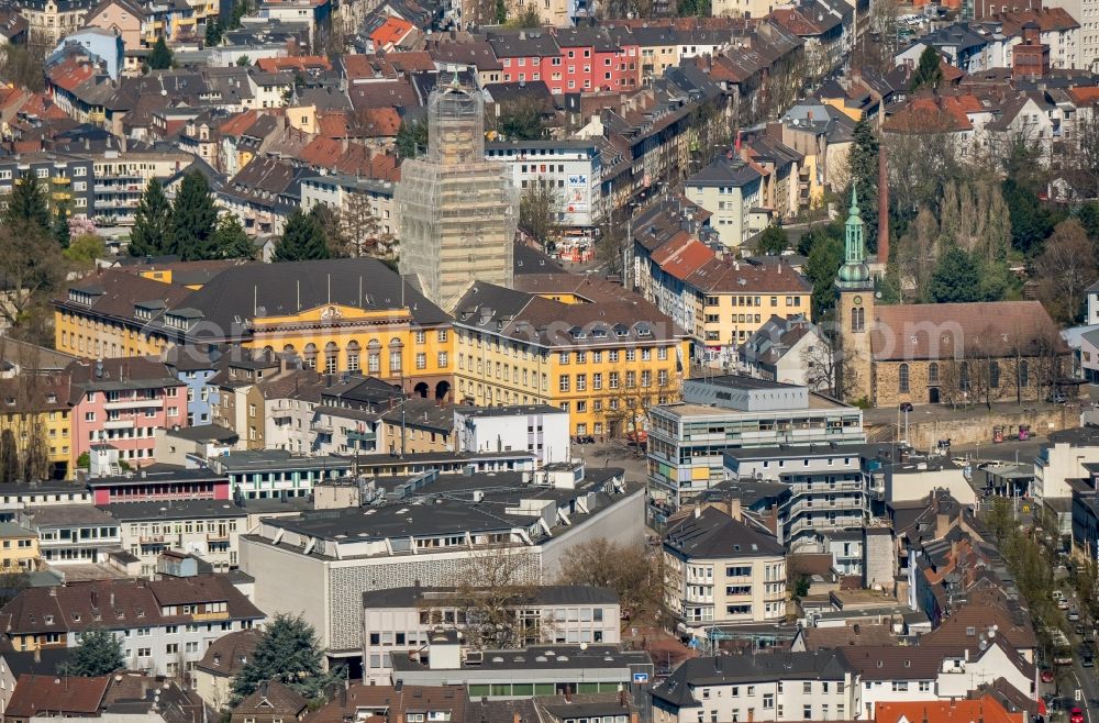 Witten from above - Town Hall building of the city administration in the district Bommern in Witten in the state North Rhine-Westphalia