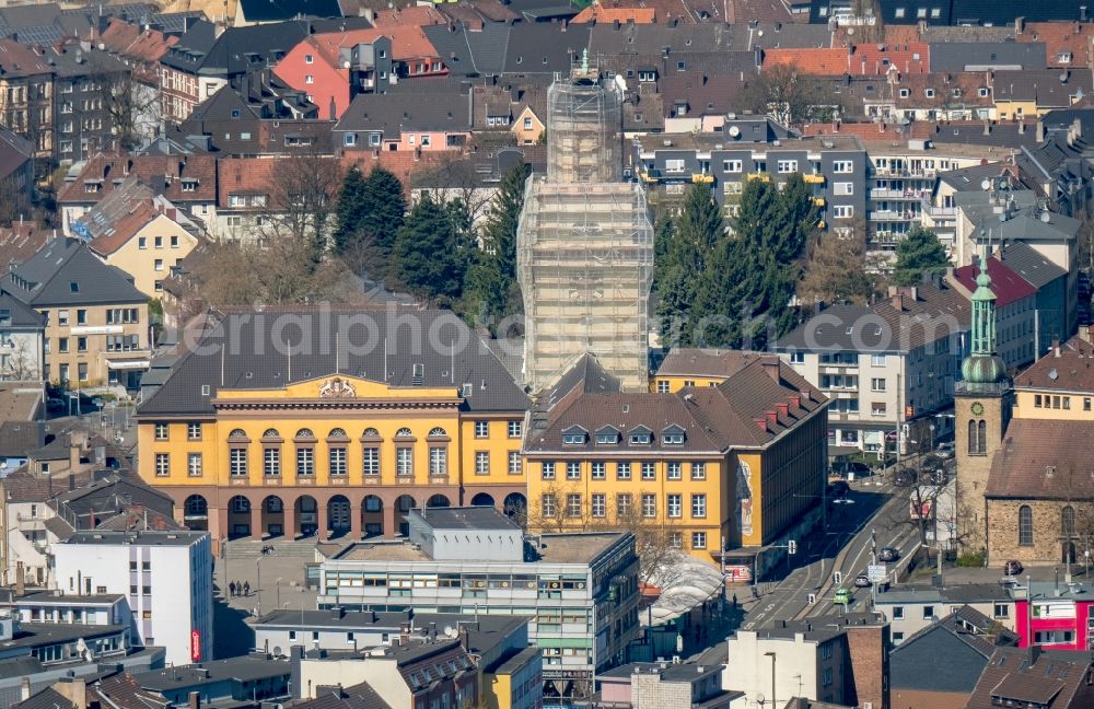 Aerial photograph Witten - Town Hall building of the city administration in the district Bommern in Witten in the state North Rhine-Westphalia