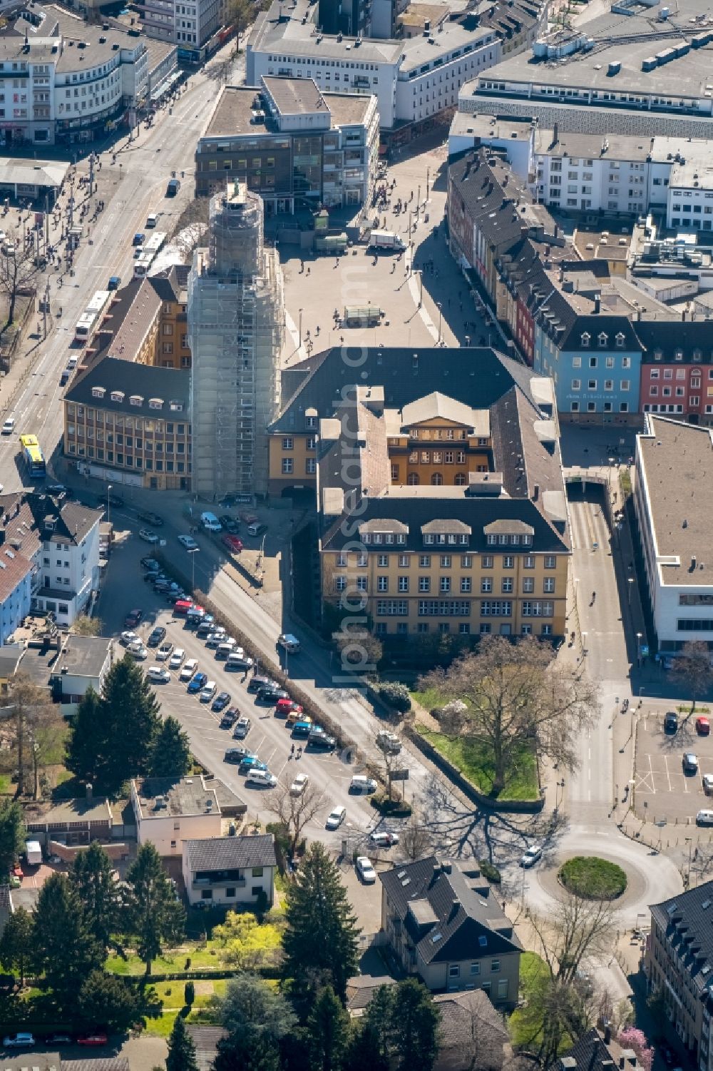 Aerial photograph Witten - Town Hall building of the city administration in the district Bommern in Witten in the state North Rhine-Westphalia