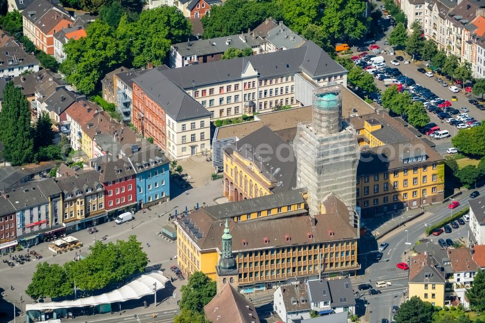 Witten from above - Town Hall building of the city administration in the district Bommern in Witten in the state North Rhine-Westphalia