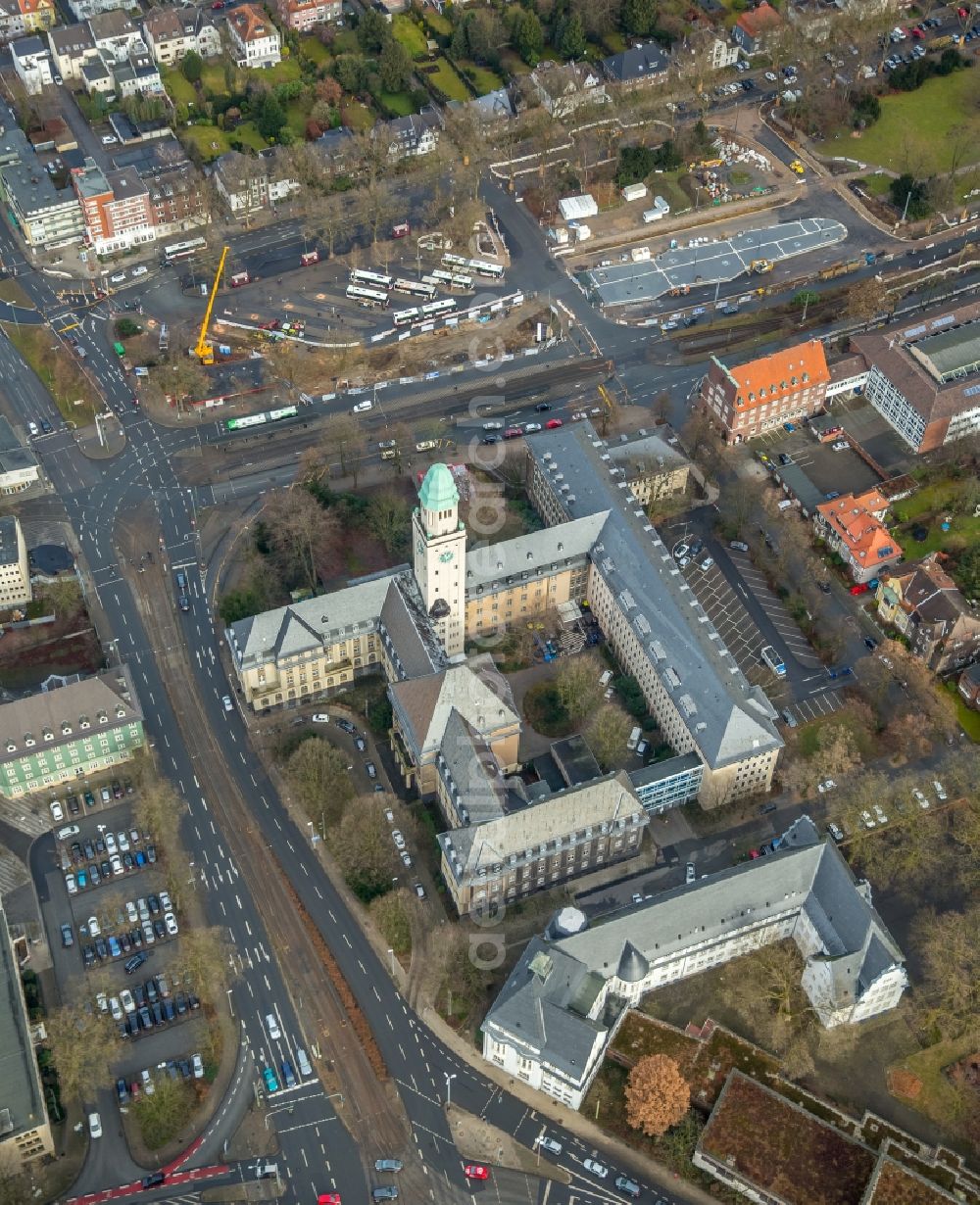 Aerial photograph Gelsenkirchen - Town Hall building of the city administration in the district Buer in Gelsenkirchen in the state North Rhine-Westphalia