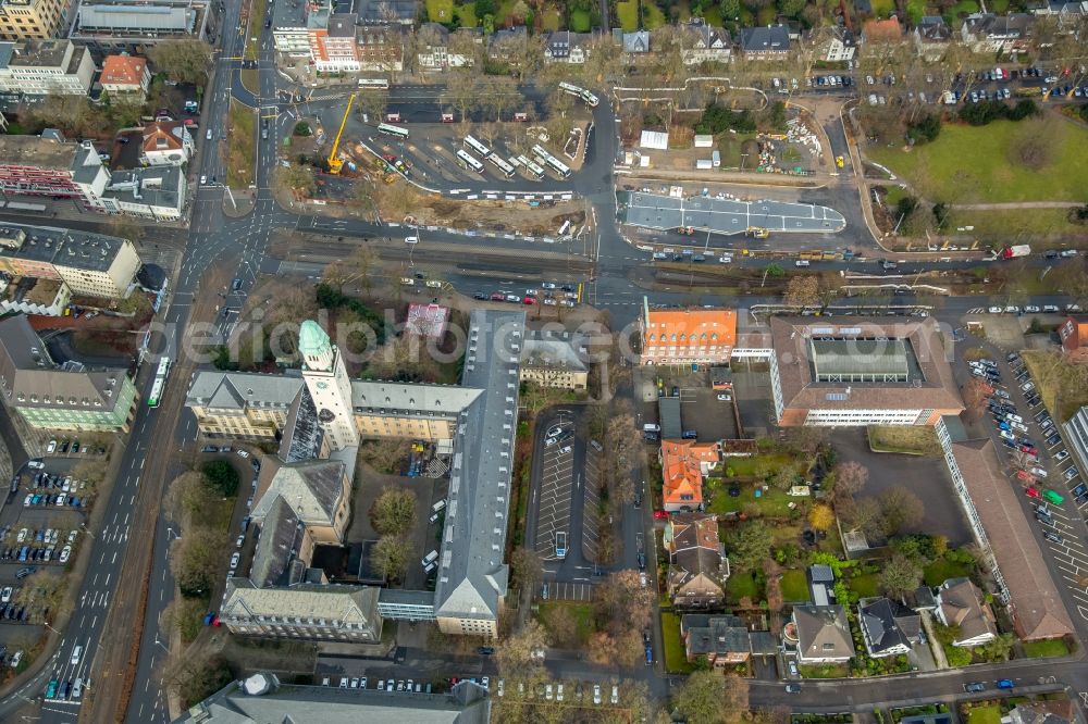 Gelsenkirchen from above - Town Hall building of the city administration in the district Buer in Gelsenkirchen in the state North Rhine-Westphalia