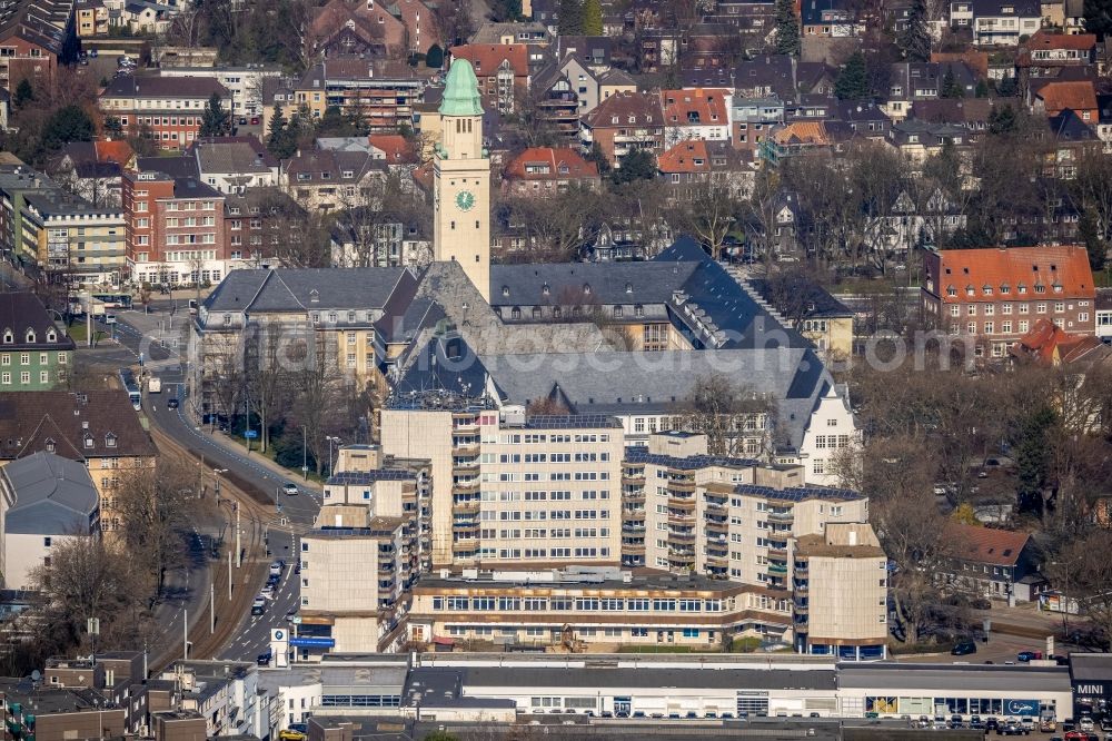 Gelsenkirchen from the bird's eye view: Town Hall building of the city administration in the district Buer in Gelsenkirchen at Ruhrgebiet in the state North Rhine-Westphalia