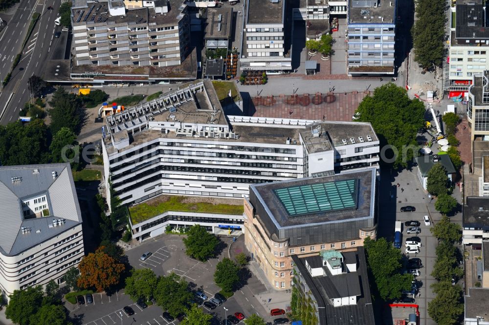 Aerial image Pforzheim - Town Hall building of the city administration in Pforzheim in the state Baden-Wurttemberg, Germany