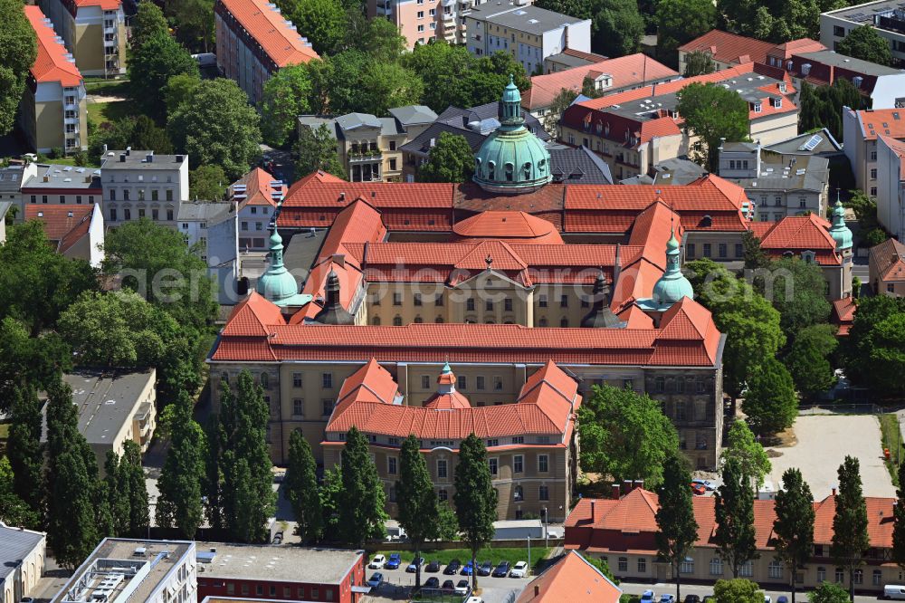 Potsdam from above - Town Hall building of the city administration on Friedrich-Ebert-Strasse in Potsdam in the state Brandenburg, Germany