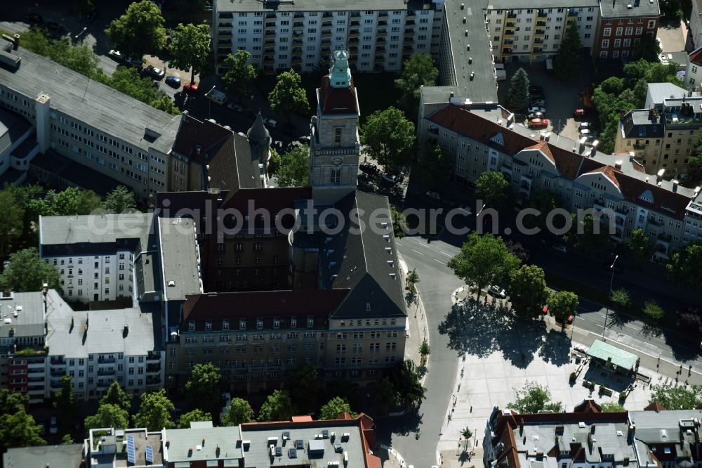 Aerial image Berlin - Town Hall building of the city administration Rathaus Friedenau am Breslauer Platz in Berlin