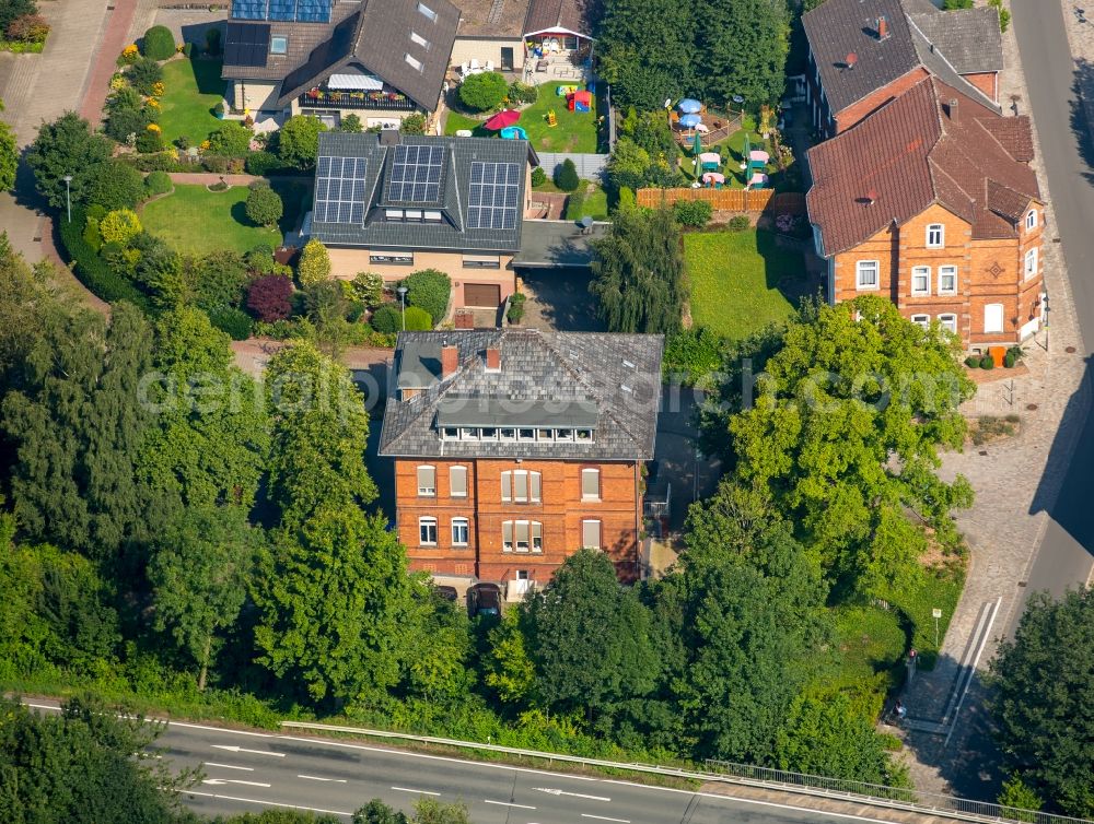 Rödinghausen from above - Town Hall building of the city administration in Roedinghausen in the state North Rhine-Westphalia