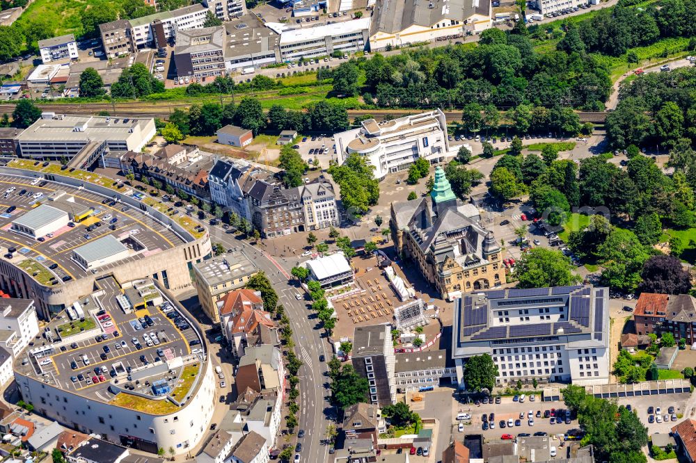 Aerial photograph Recklinghausen - Town Hall building of the city administration on street Kaiserwall in Recklinghausen at Ruhrgebiet in the state North Rhine-Westphalia, Germany