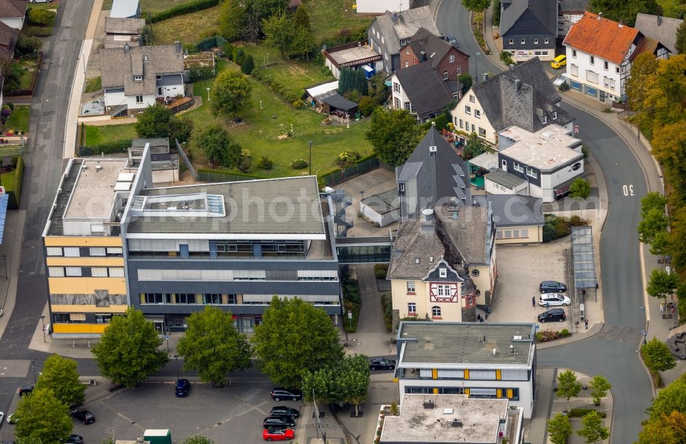 Netphen from the bird's eye view: Town Hall building of the city administration Stadt Netphen in Netphen in the state North Rhine-Westphalia, Germany