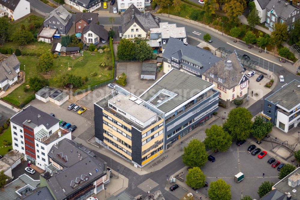 Netphen from the bird's eye view: Town Hall building of the city administration Stadt Netphen in Netphen in the state North Rhine-Westphalia, Germany