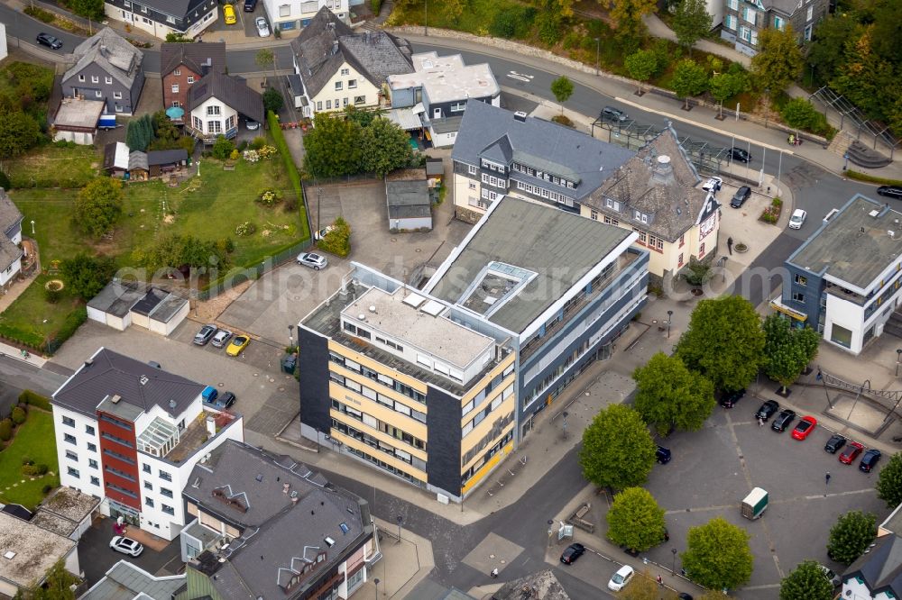 Aerial image Netphen - Town Hall building of the city administration Stadt Netphen in Netphen in the state North Rhine-Westphalia, Germany