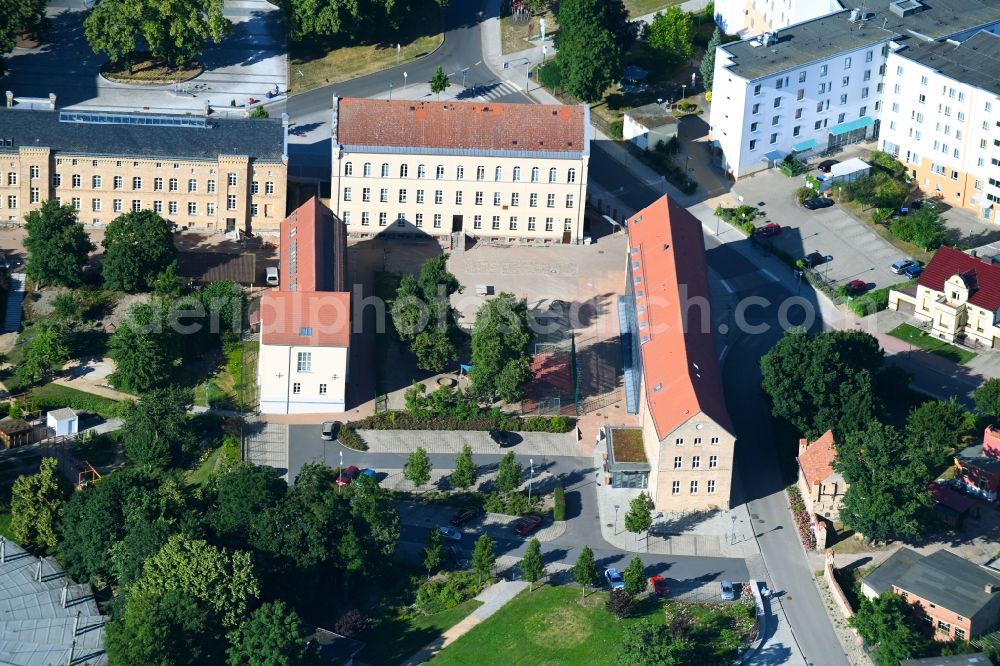 Aerial image Prenzlau - Town Hall building of the city administration Stadtverwaltung Am Steintor in Prenzlau in the state Brandenburg, Germany