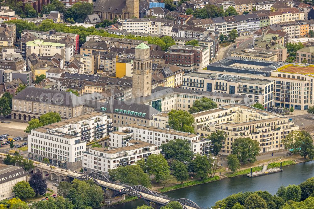 Mülheim an der Ruhr from the bird's eye view: Town Hall building of the city administration in Muelheim on the Ruhr in the state North Rhine-Westphalia