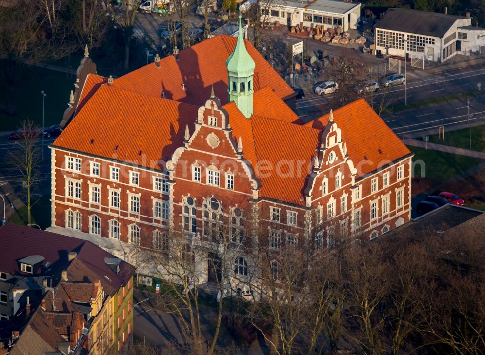 Herne from above - Town Hall building of the city administration Wanne in the Wanne-Eickel part in Herne in the state of North Rhine-Westphalia