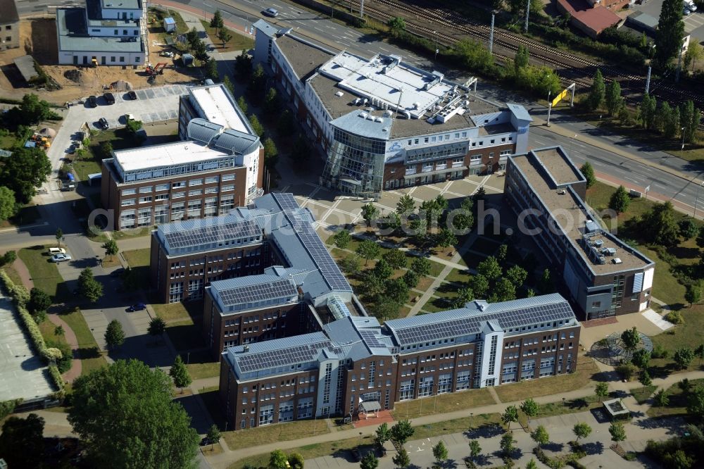 Waren (Müritz) from the bird's eye view: Town Hall building of the city administration in Waren (Mueritz) in the state Mecklenburg - Western Pomerania