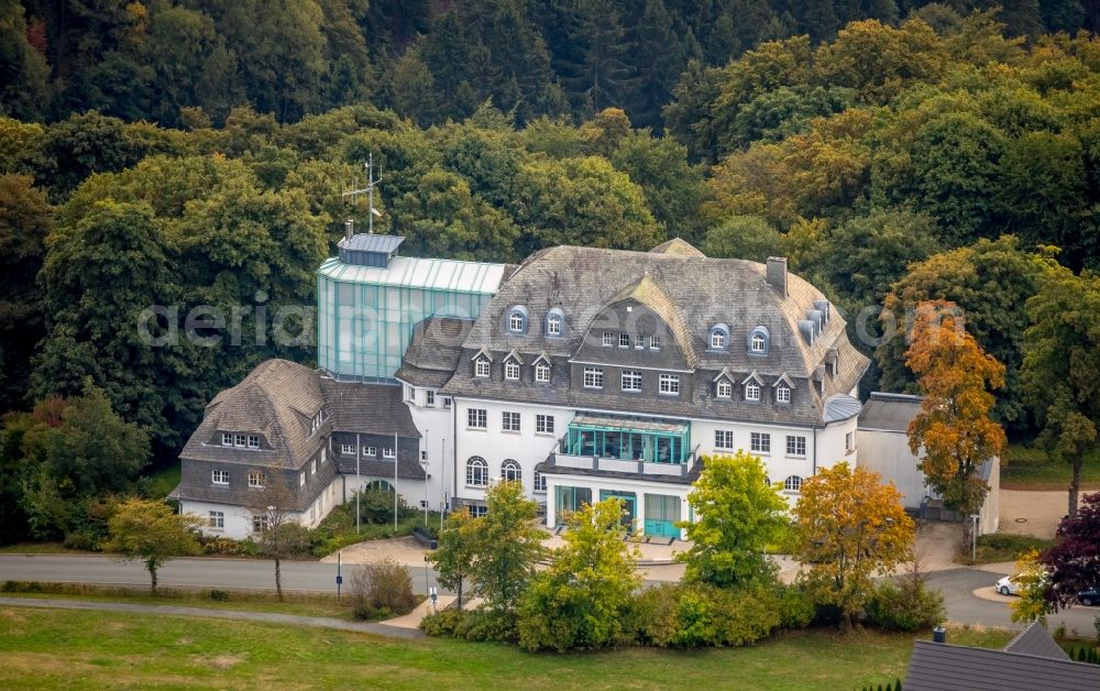 Winterberg from above - Town Hall building of the city administration in Winterberg in the state North Rhine-Westphalia, Germany