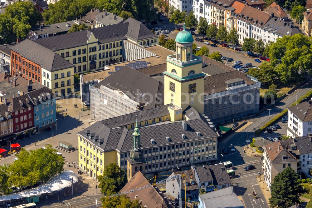 Witten from above - Town Hall building of the city administration in Witten at Ruhrgebiet in the state North Rhine-Westphalia, Germany