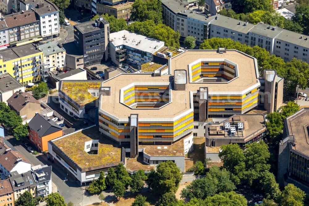 Bochum from above - Town Hall building of the city administration Technisches Rathaus on Hans-Boeckler-Strasse in Bochum in the state North Rhine-Westphalia, Germany