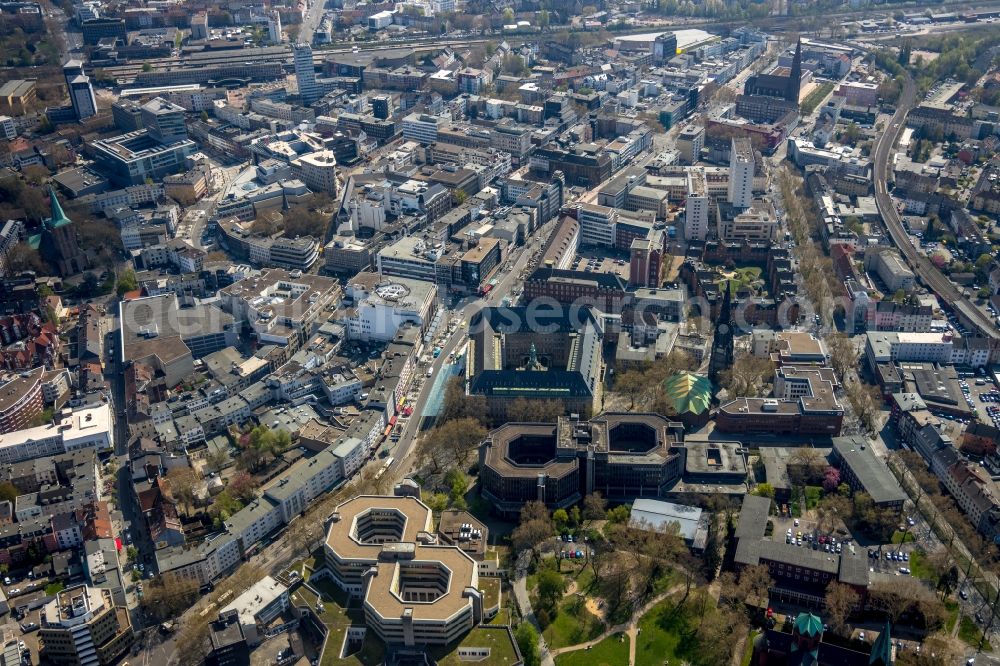 Aerial image Bochum - Town Hall building of the city administration Technisches Rathaus on Hans-Boeckler-Strasse in Bochum in the state North Rhine-Westphalia, Germany