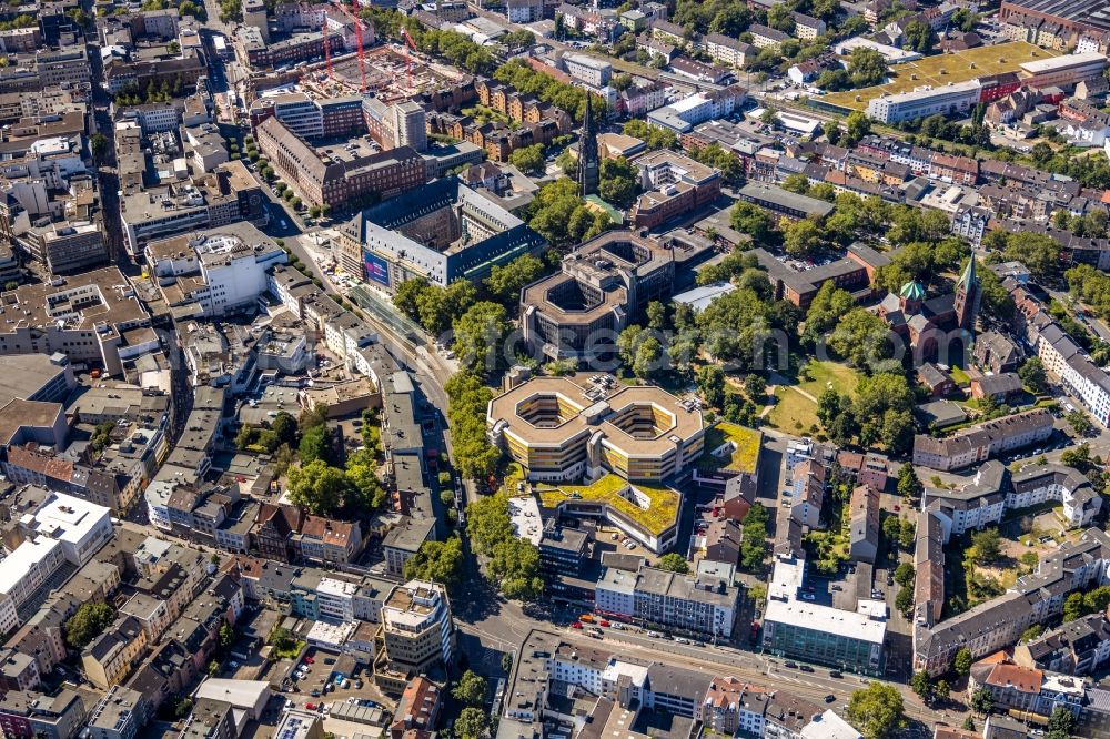 Aerial photograph Bochum - Town Hall building of the city administration Technisches Rathaus on Hans-Boeckler-Strasse in Bochum in the state North Rhine-Westphalia, Germany