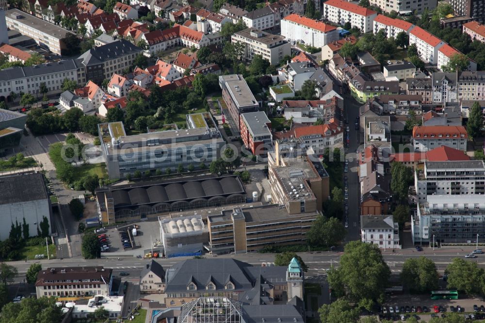 Aerial image Darmstadt - Building of the Technical University of Darmstadt in Hesse