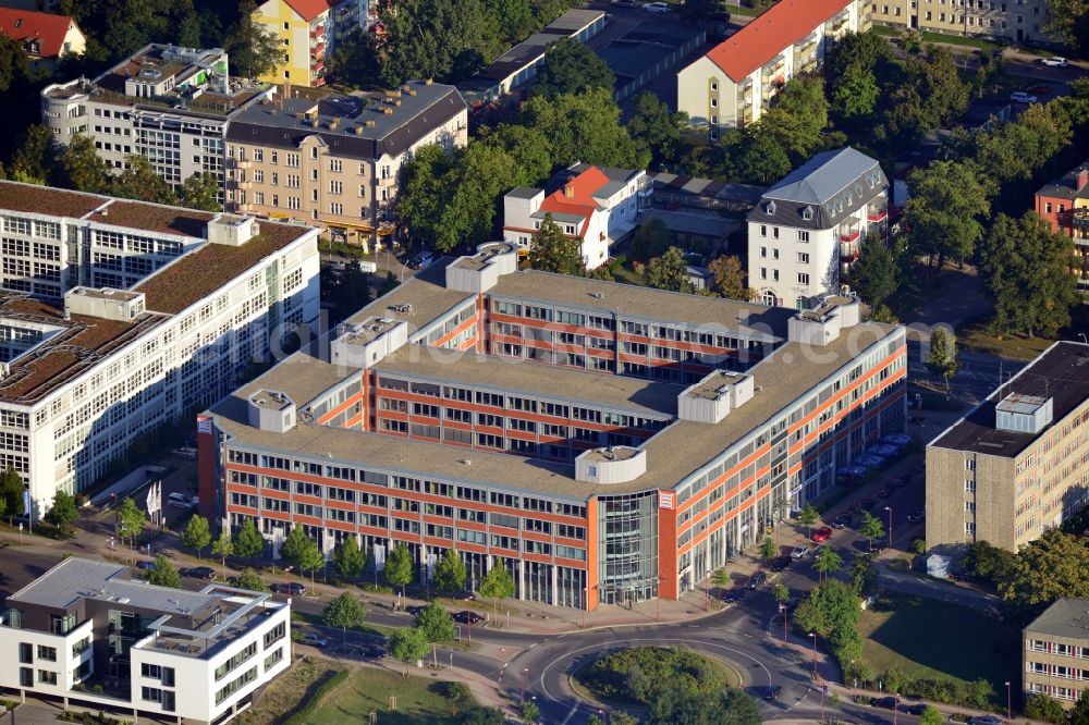 Teltow from the bird's eye view: Building of the Teltow Karree of the company Heynen Immobilien at Rheinstraße in Teltow in the state of Brandenburg