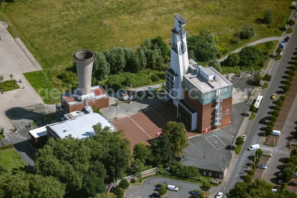 Gelsenkirchen from above - Building of the theater playhouse in the district Bismarck in Gelsenkirchen at Ruhrgebiet in the state North Rhine-Westphalia, Germany