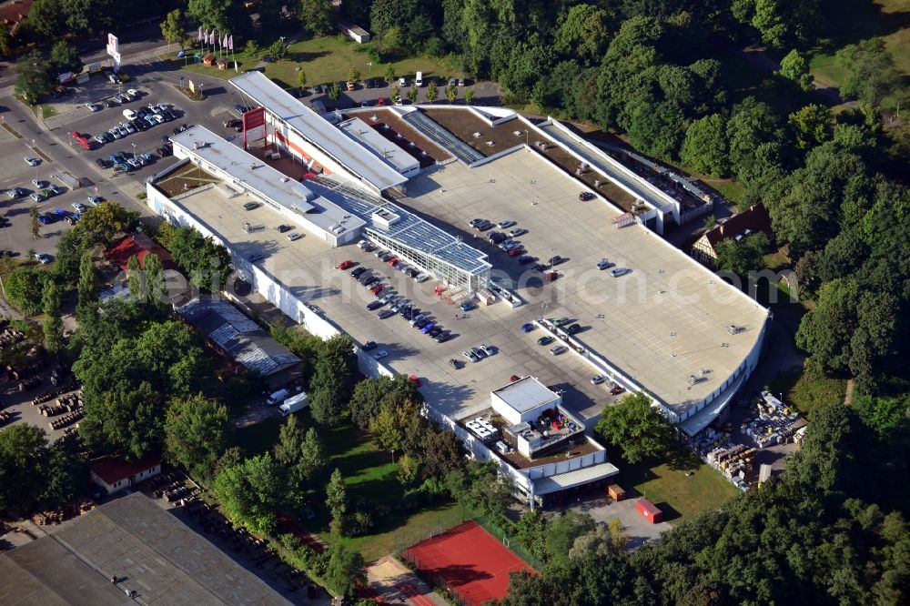 Aerial image Berlin - View of building with toom building centre and Kaufland store in Berlin