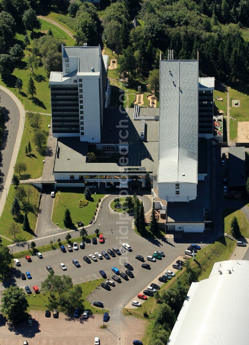 Aerial photograph Oberhof - Building the Treff Hotel Panorama Oberhof in Thuringia