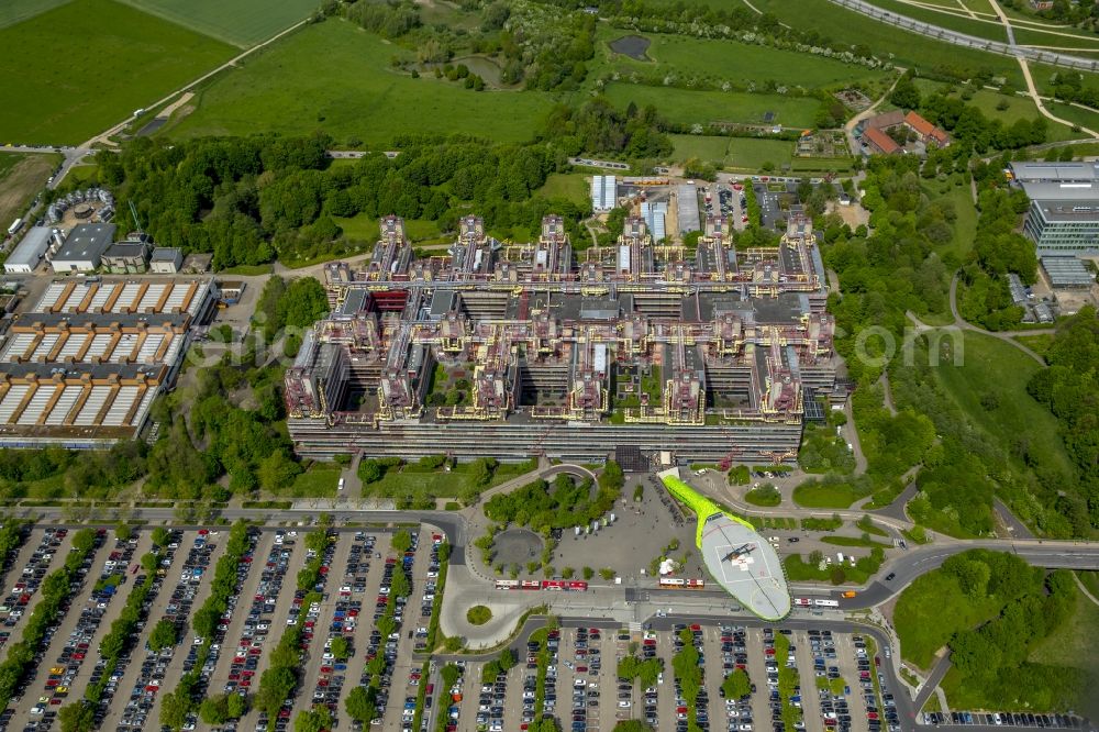 Aachen from the bird's eye view: The University Hospital Aachen is a hospital of maximal level of care and the Hospital of the Rheinisch-Westfaelische Technische Hochschule Aachen