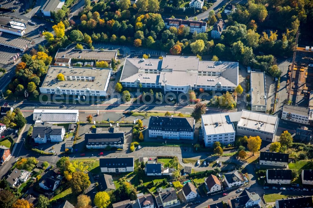 Siegen from the bird's eye view: Building of companys at the Birlenbacher street in Siegen in the state North Rhine-Westphalia