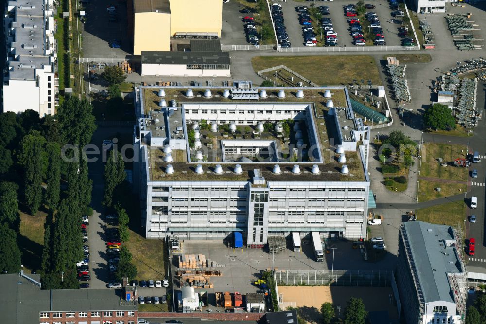 Berlin from above - Event and conference center Forum Treptow on Heidelberger Strasse in the district of Treptow in Berlin, Germany