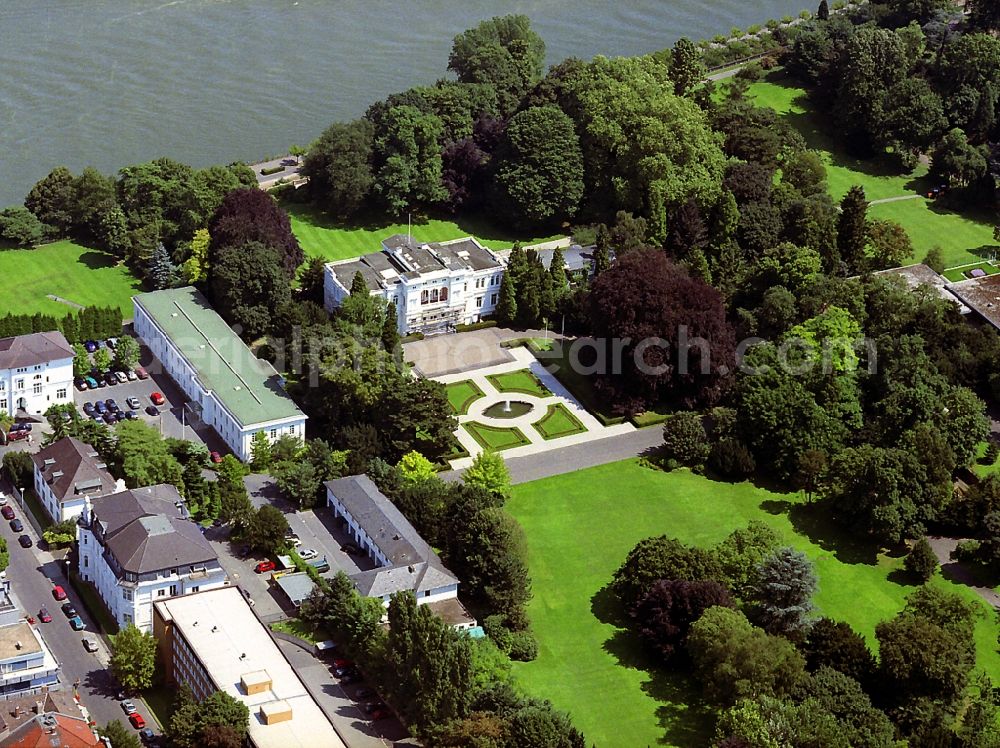 Bonn from the bird's eye view: Building the Villa Hammerschmidt in Bonn's government district, today a second seat of the Federal President in Bonn in North Rhine-Westphalia