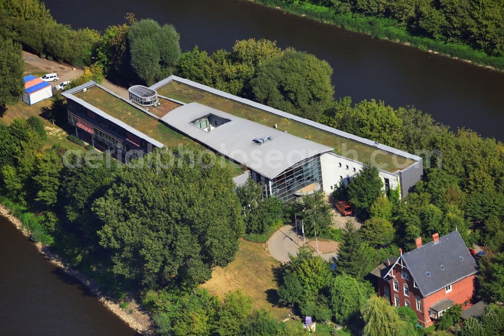 Magdeburg from above - Building the Waterways Construction Office in Magdeburg in Saxony-Anhalt