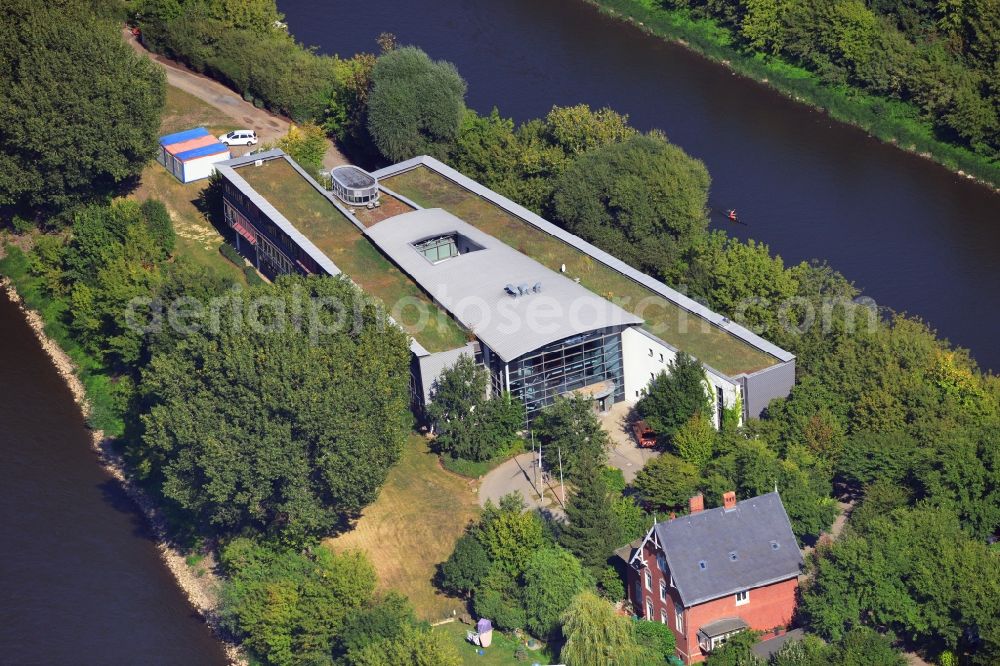 Magdeburg from the bird's eye view: Building the Waterways Construction Office in Magdeburg in Saxony-Anhalt