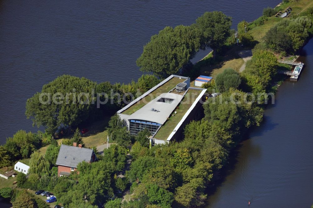 Aerial image Magdeburg - Building the Waterways Construction Office in Magdeburg in Saxony-Anhalt