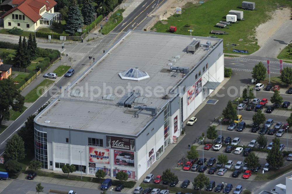 Aerial image Bernau - Look at the bearing and selling store of Wohnarama. The fitness and health club VitaSpa has a facility in the same building