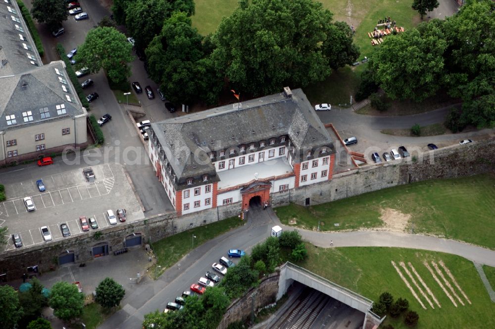 Mainz from above - Building of the citadel at Zitadellenweg in Mainz in Rhineland-Palatinate