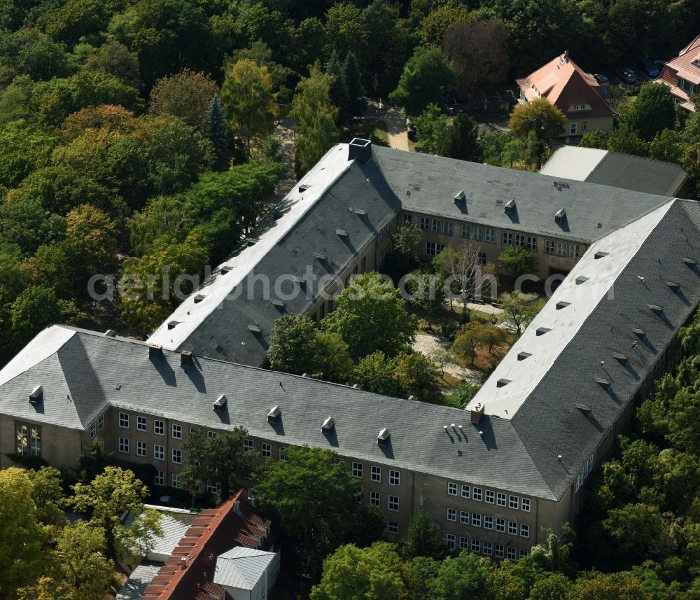 Aerial image Halle (Saale) - Library Building of Zweigbibliothek Geschichte/Kunstgeschichte in Halle (Saale) in the state Saxony-Anhalt