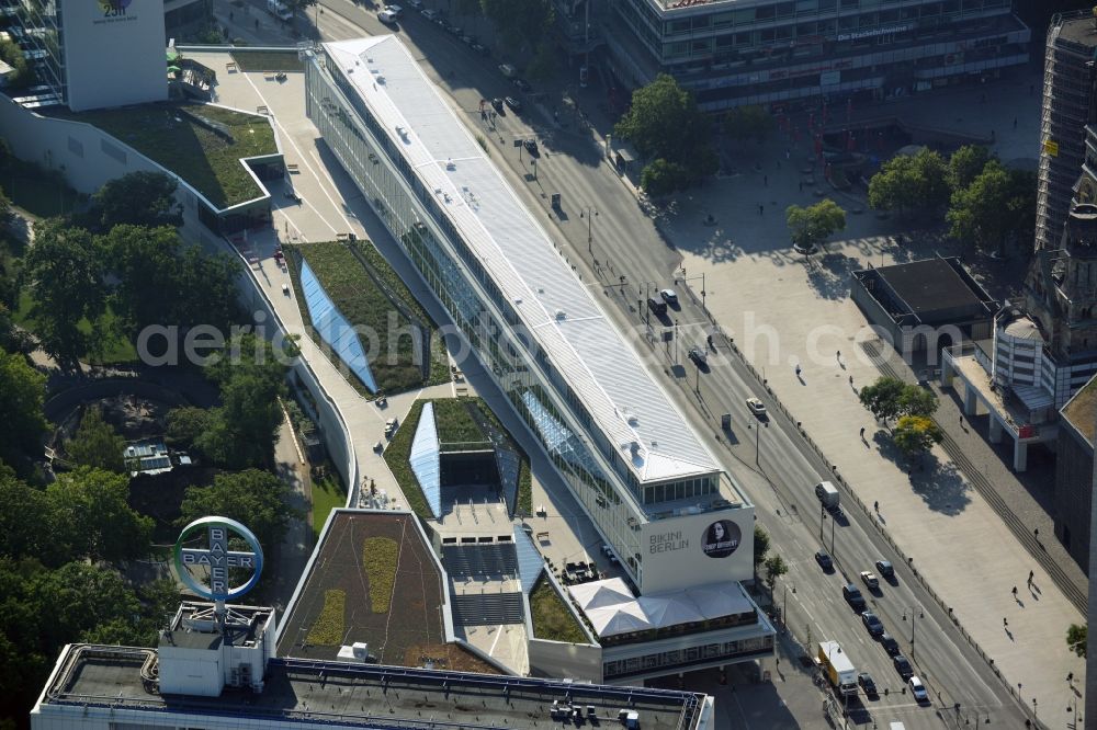 Berlin from the bird's eye view: View at the architectural ensemble Bikinihaus in the Budapester street in the district Charlottenburg in Berlin