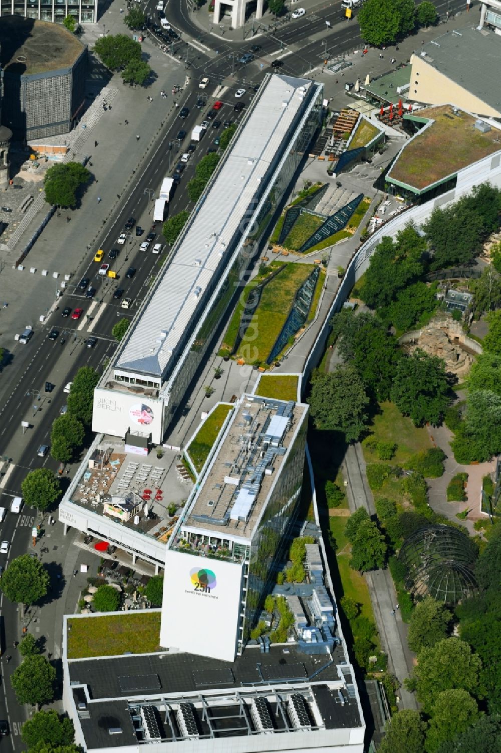 Berlin from above - Partial view of the Bikinihaus at the City West on Breitscheidplatz in Berlin - Charlottenburg