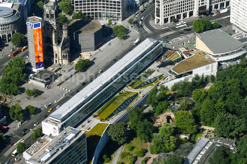 Aerial photograph Berlin - Partial view of the Bikinihaus at the City West on Breitscheidplatz in Berlin - Charlottenburg