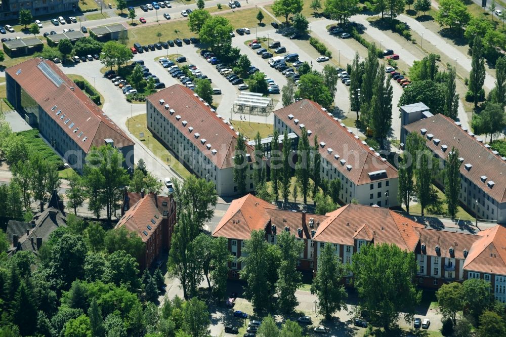 Brandenburg an der Havel from above - Complex of buildings of the district court of Brandenburg to Havel - court in in Brandenburg to Havel in the federal state Brandenburg, Germany