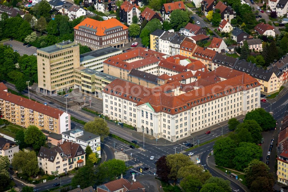 Aerial image Hagen - Building complex of the district court of in Hagen in the state North Rhine-Westphalia