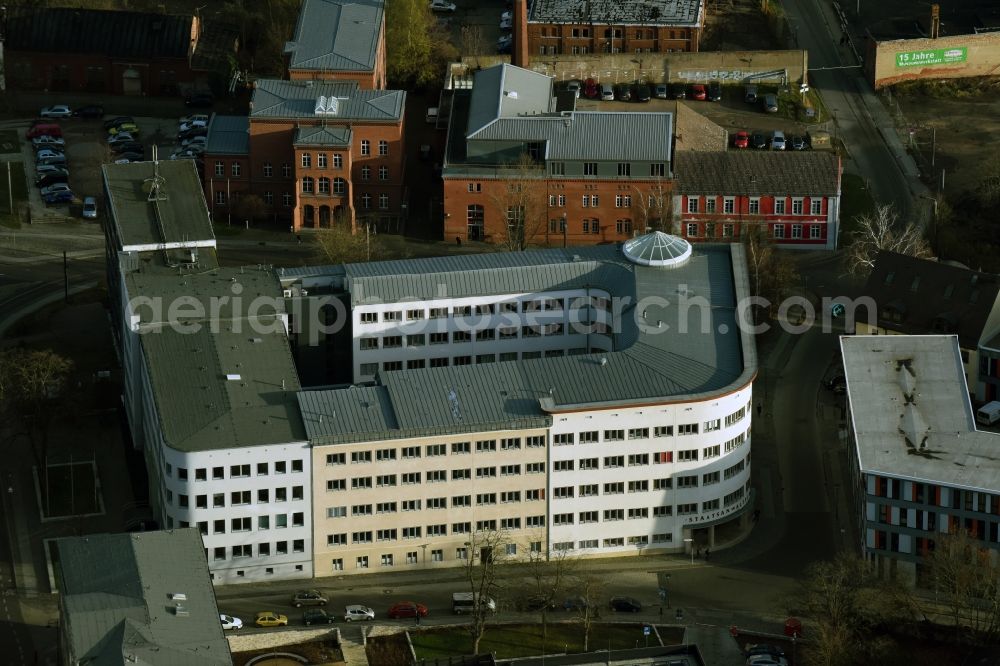 Frankfurt (Oder) from the bird's eye view: Building complex of the court of in Frankfurt (Oder) in the state Brandenburg